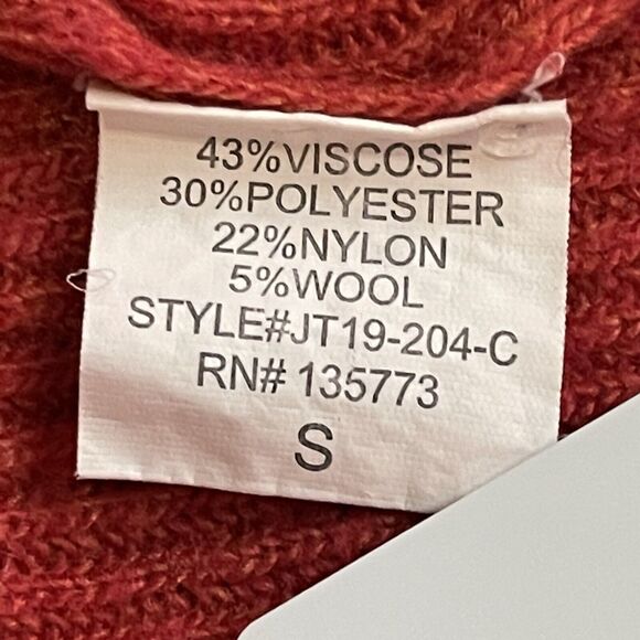 Vici Ribbed Knit Sweater Women's Size S Red-Orange Pullover Long-Sleeves - Picture 5 of 11